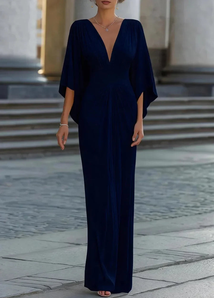 Solane Ruffle V Neck Dress