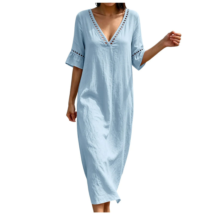 Isla V Neck Casual Maxi Dress