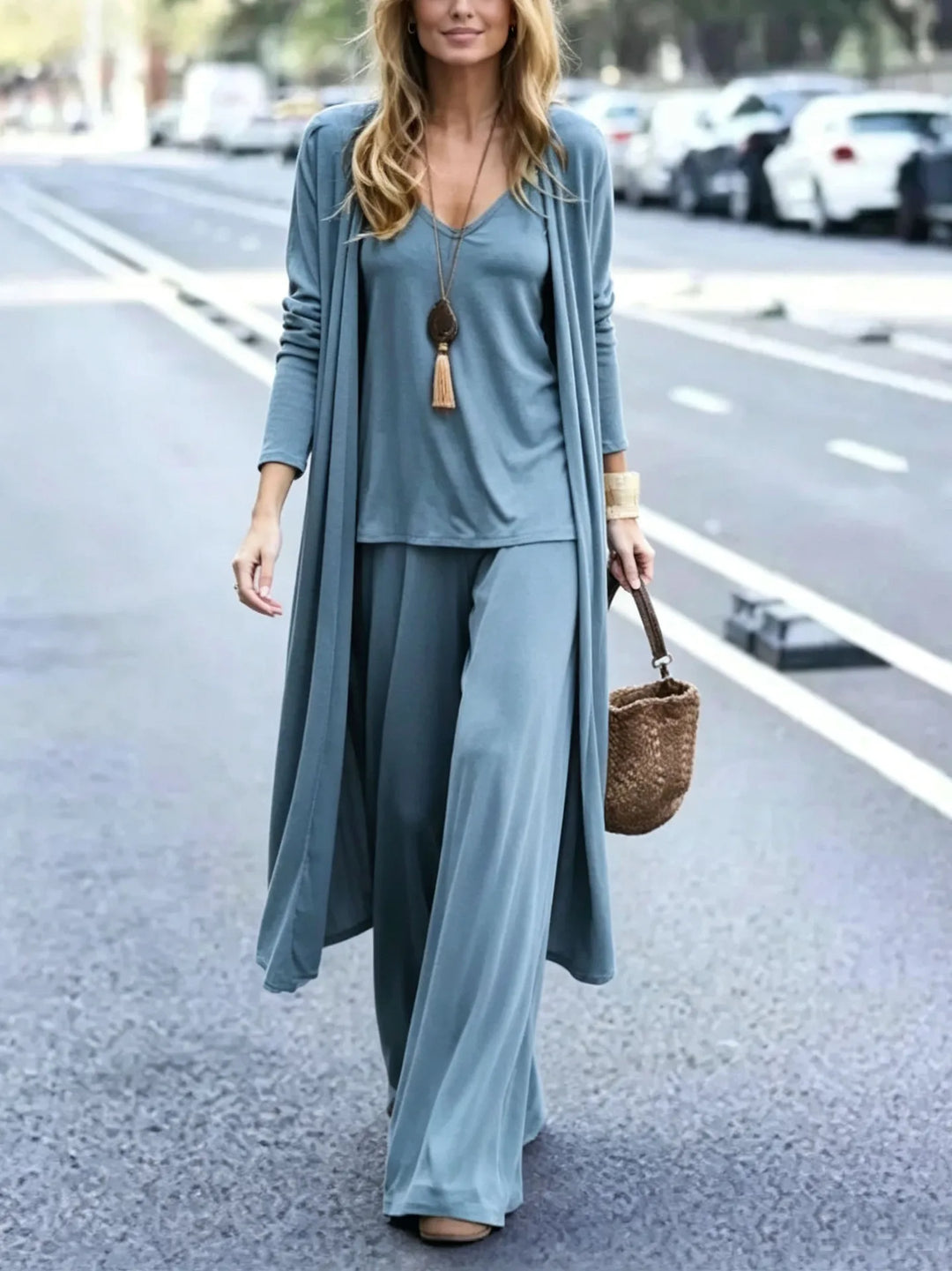 Darlene Open Front Three Piece Set