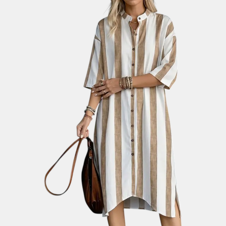 Dolce Classic Striped Midi Dress