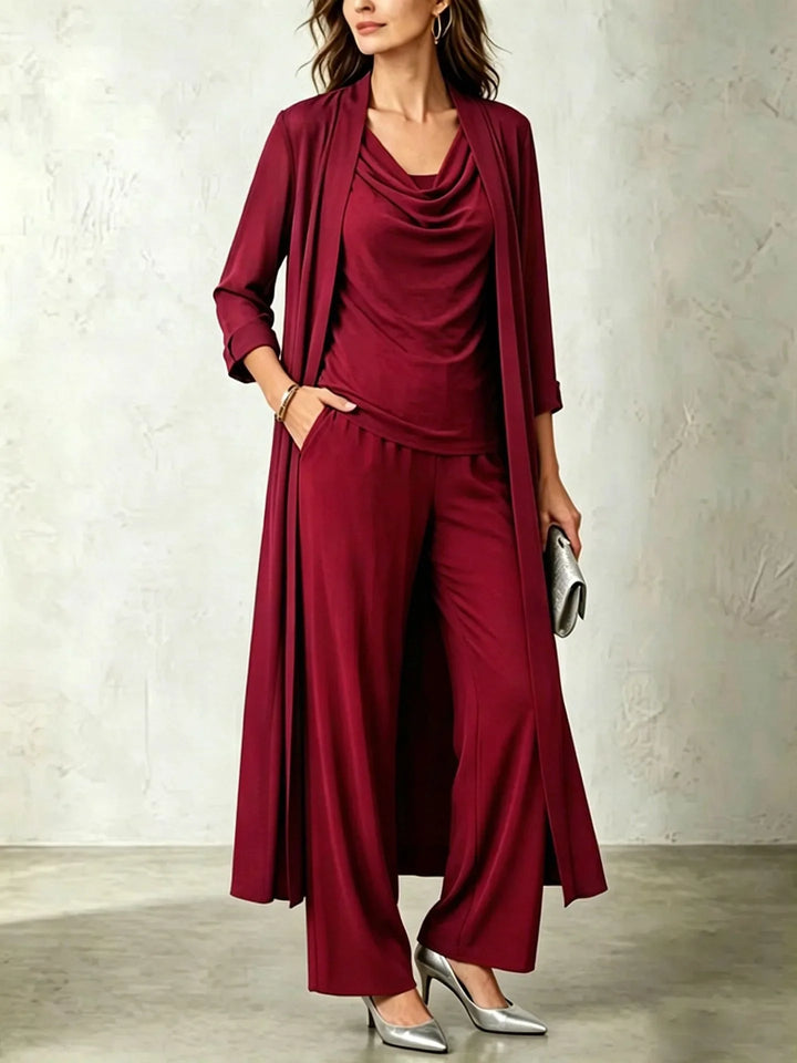Rosana Cowl Neck Three Piece Set