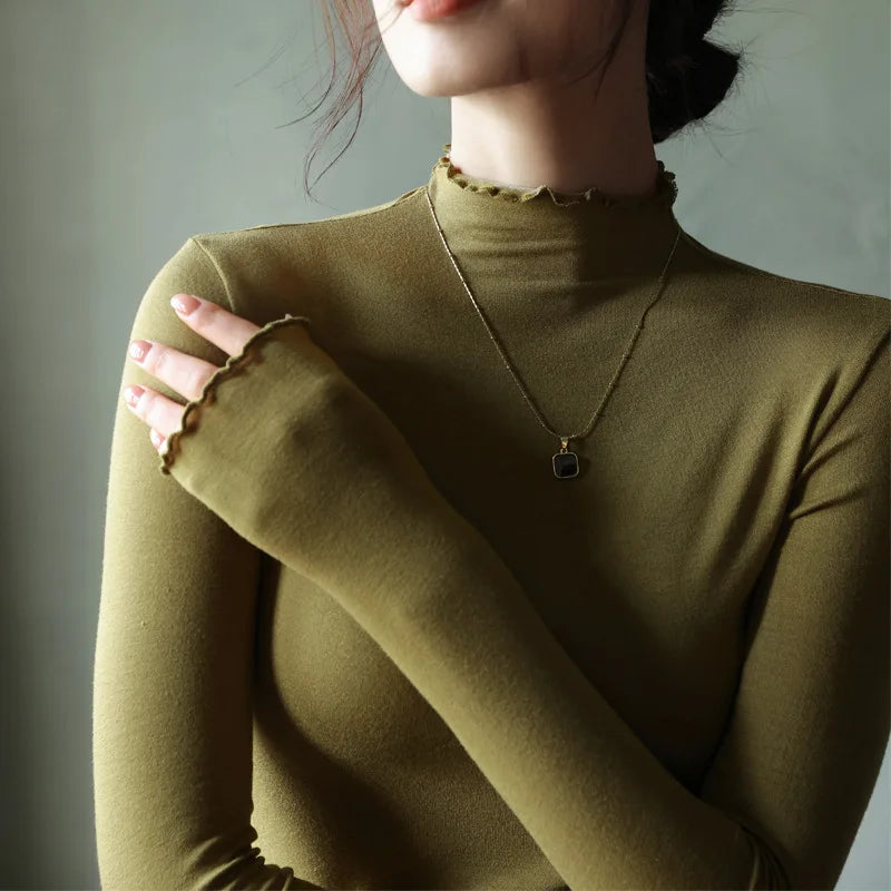 Aubrey Lettuce Edge Knit Top