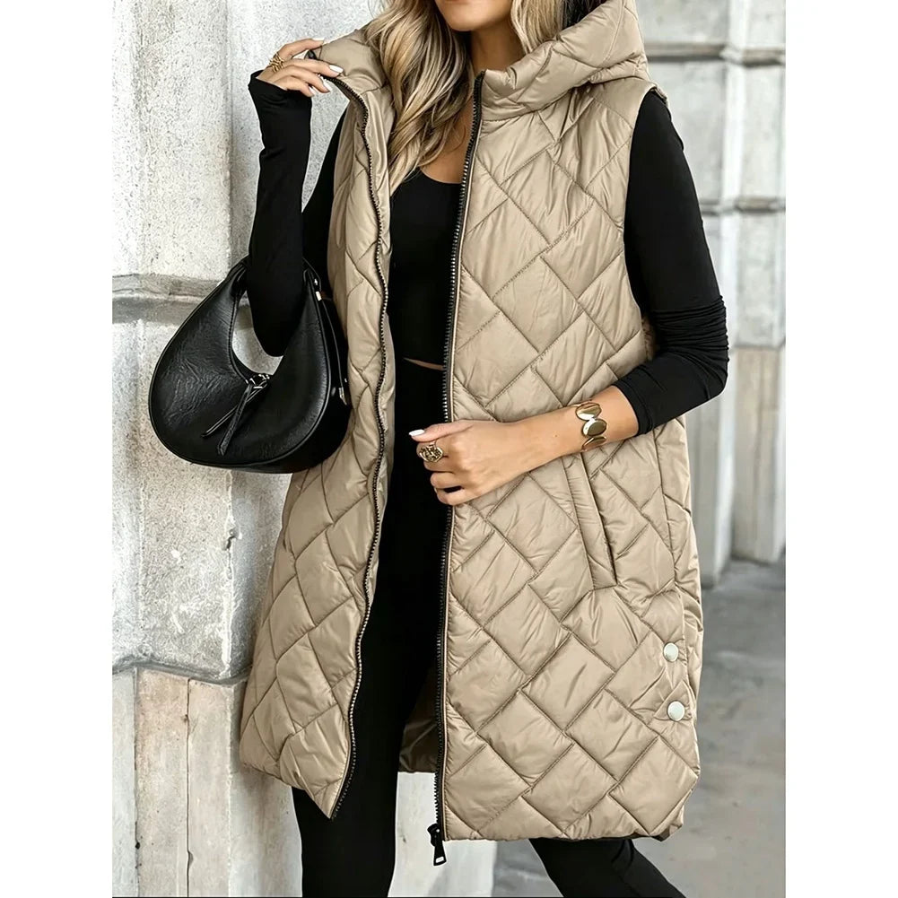 Halcyon Quilted Puffer Long Vest