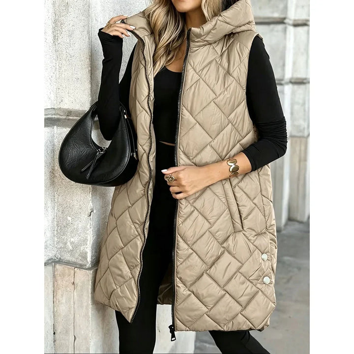 Halcyon Quilted Puffer Long Vest