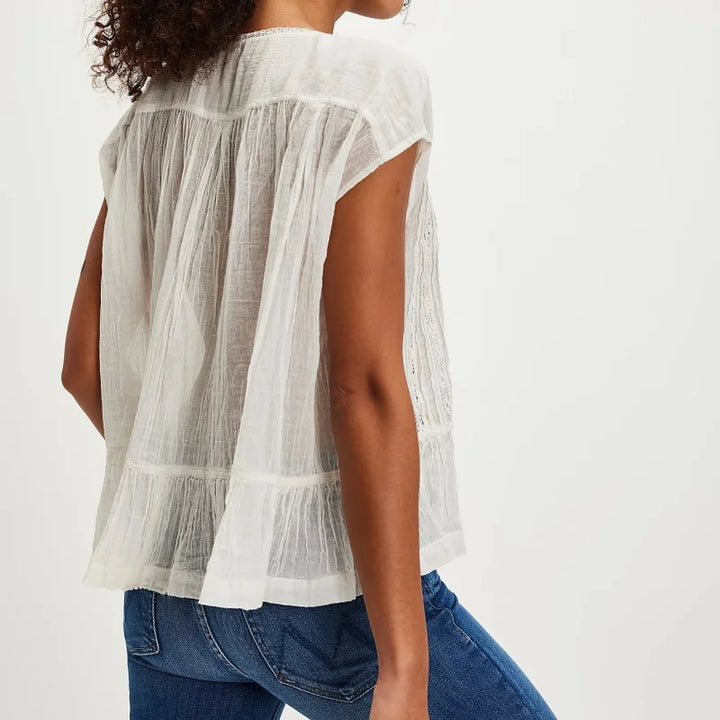 Sylvie Ruffle Hem Sleeveless Blouse
