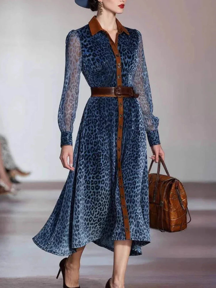 Ginevra Printed Mesh Midi Dress