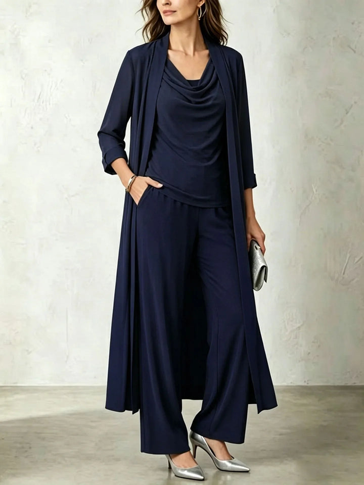 Rosana Cowl Neck Three Piece Set