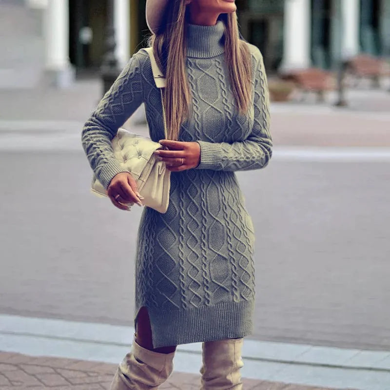 Ines Cable Knit Sweater Dress