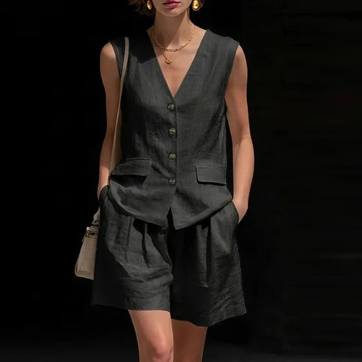 Jolie Summer Linen Shorts Set