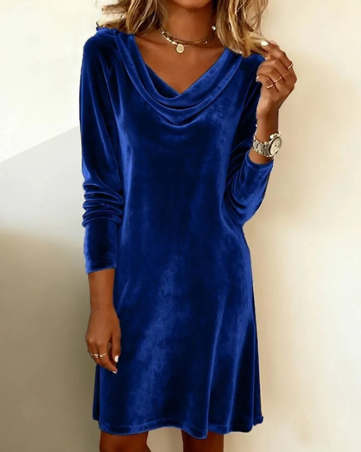 Melissa Cowl Neck Velvet Dress
