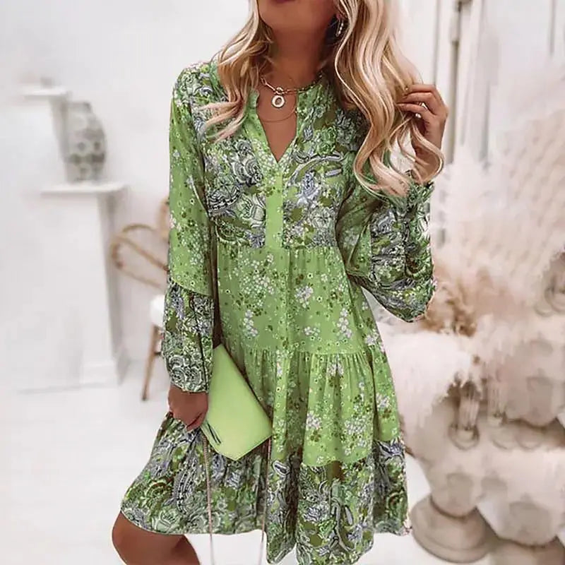 Vivian Boho Floral Mini Dress