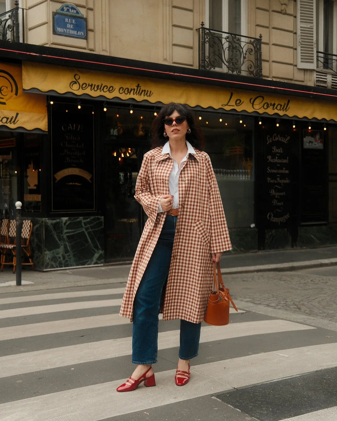 Hazel Gingham Trench Coat