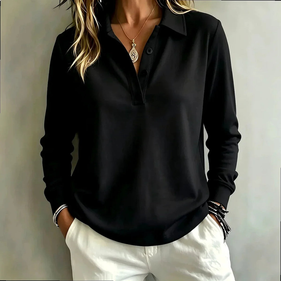 Sabine Button Placket Polo Top