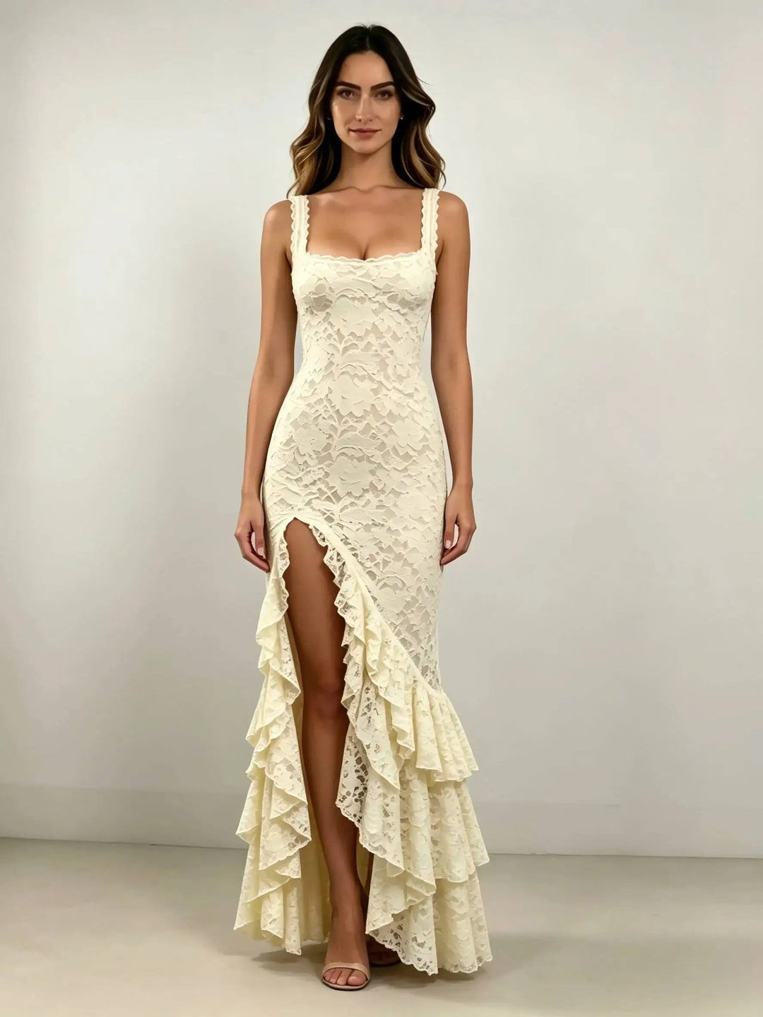 Analise Elegant Ruffle Maxi Dress
