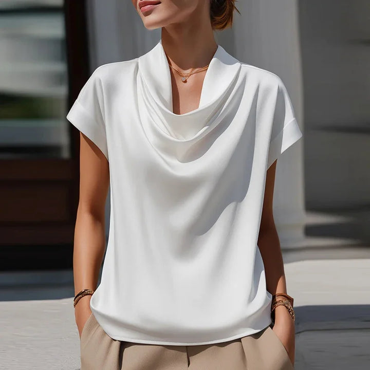 Leona Draped Cowl Neck Blouse