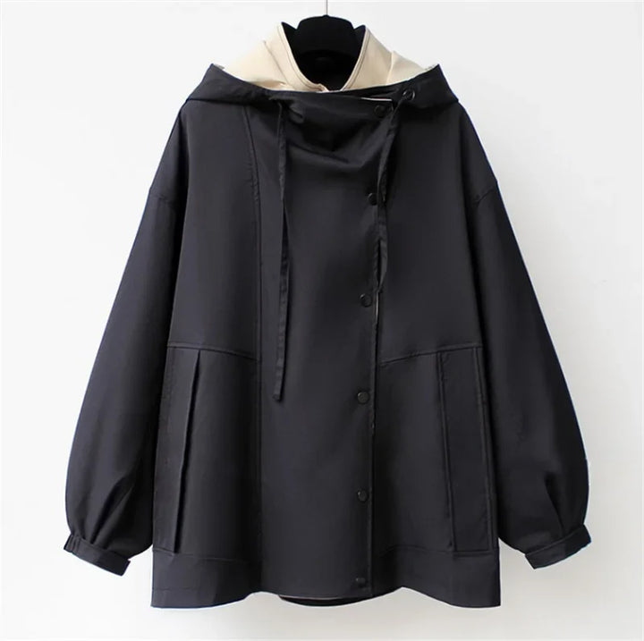 Marisette Contrast Collar Trench
