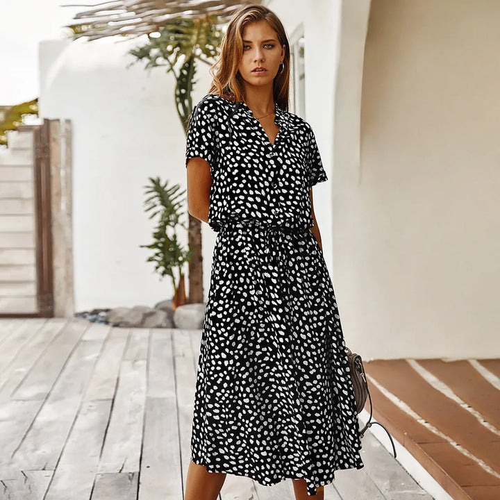 Amabel Printed Midi Shirt Dress