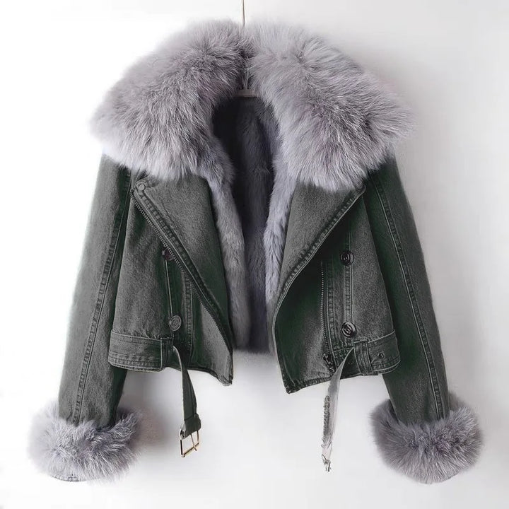 Dania Faux Fur Denim Jacket