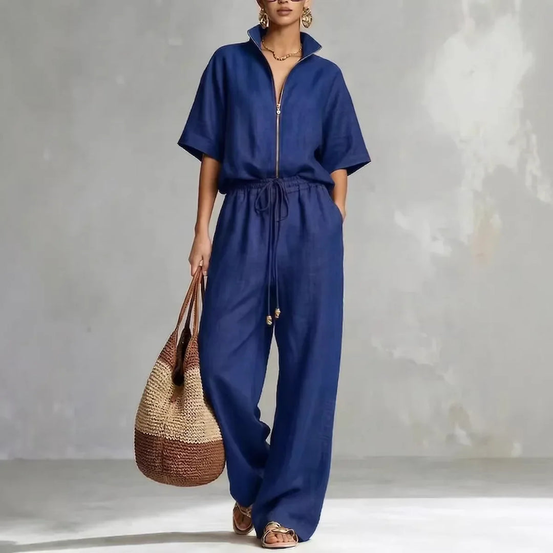 Darya Linen Wide Leg Pants Set