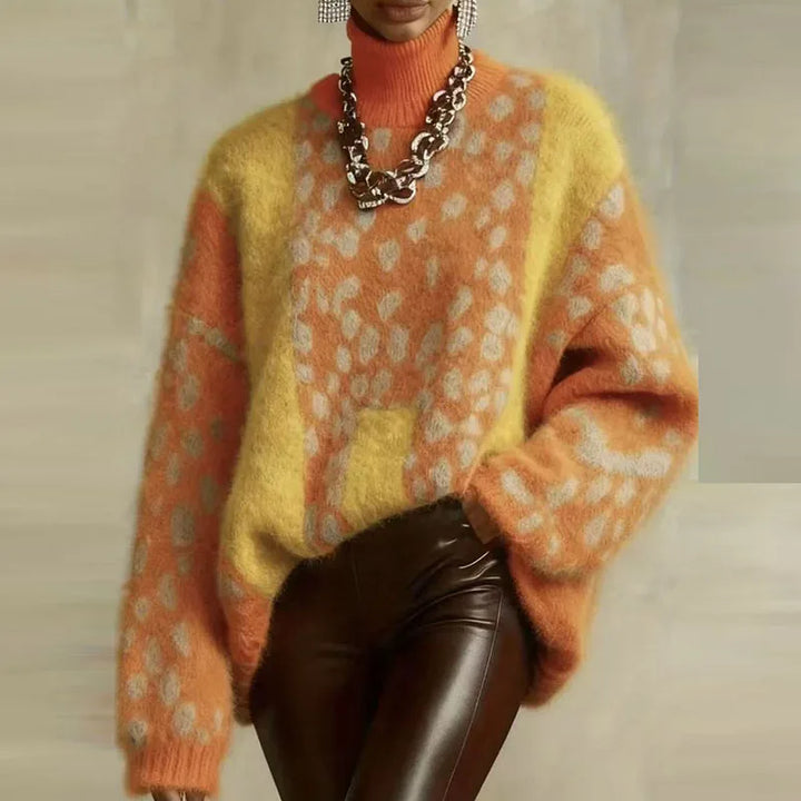 Reese Cozy Leopard Knit Sweater
