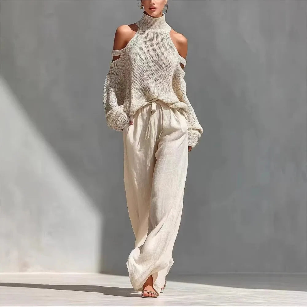 Fenella Cutout Shoulder Sweater Set
