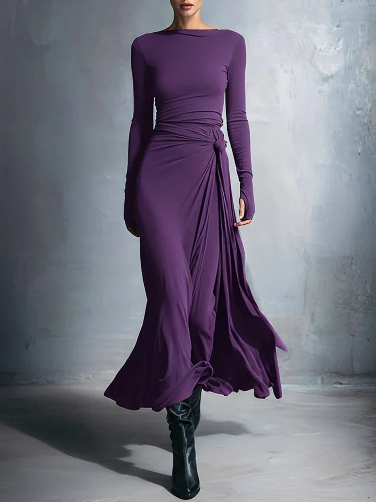 Marisette Twisted Waist Maxi Dress