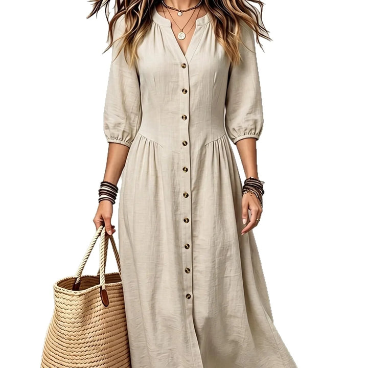 Talia Button Front Maxi Dress