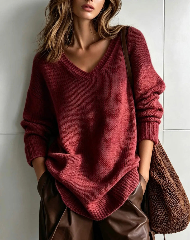 Mireille V-Neck Knit Sweater