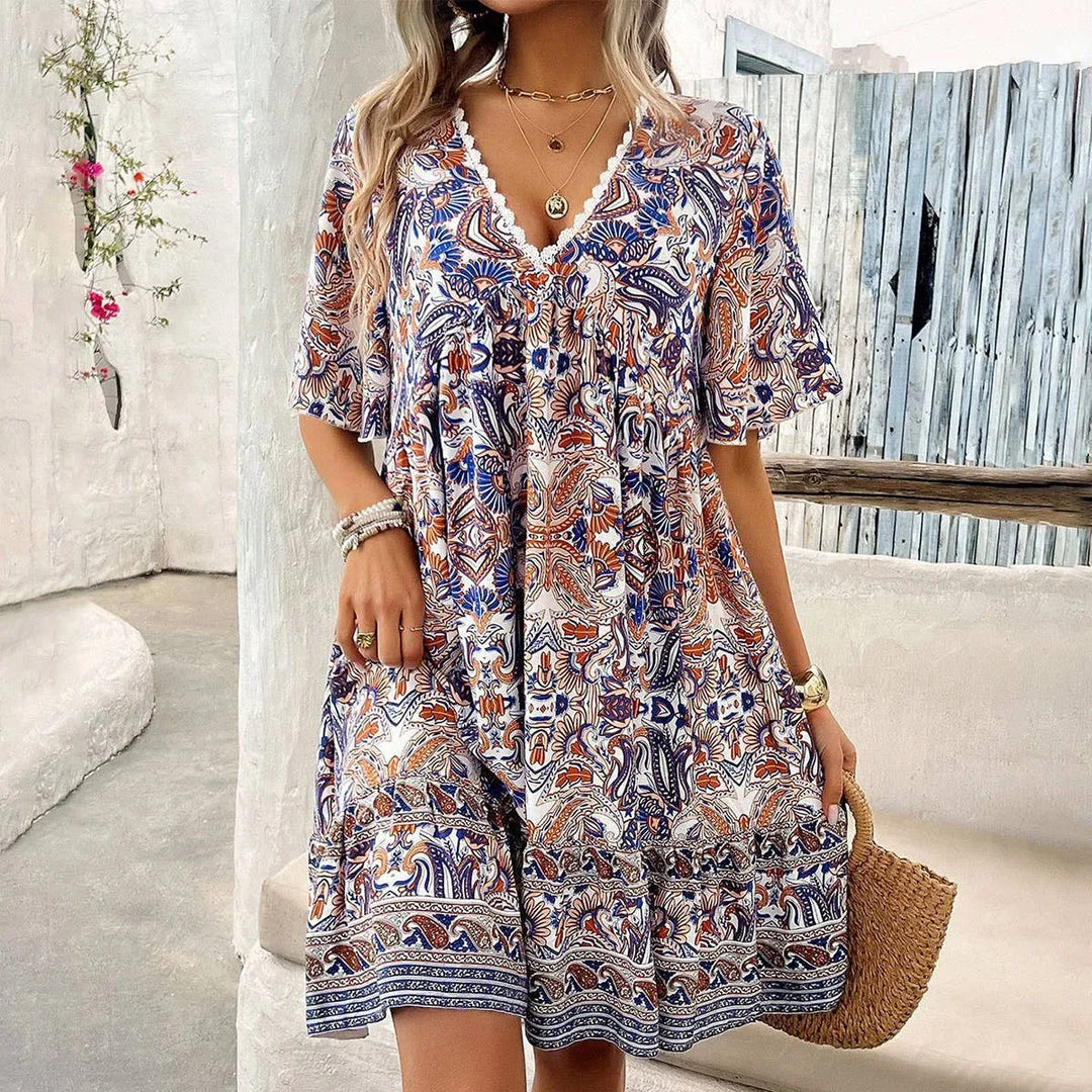 Yana Boho Floral Mini Dress