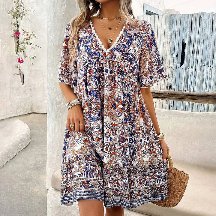 Yana Boho Floral Mini Dress