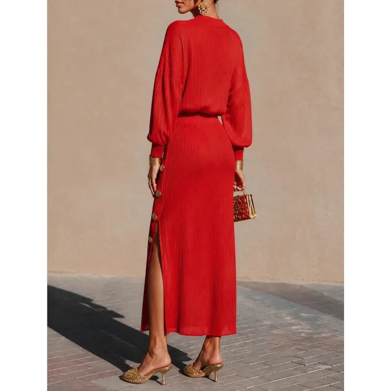 Genevra Balloon Sleeve Sweater Dress