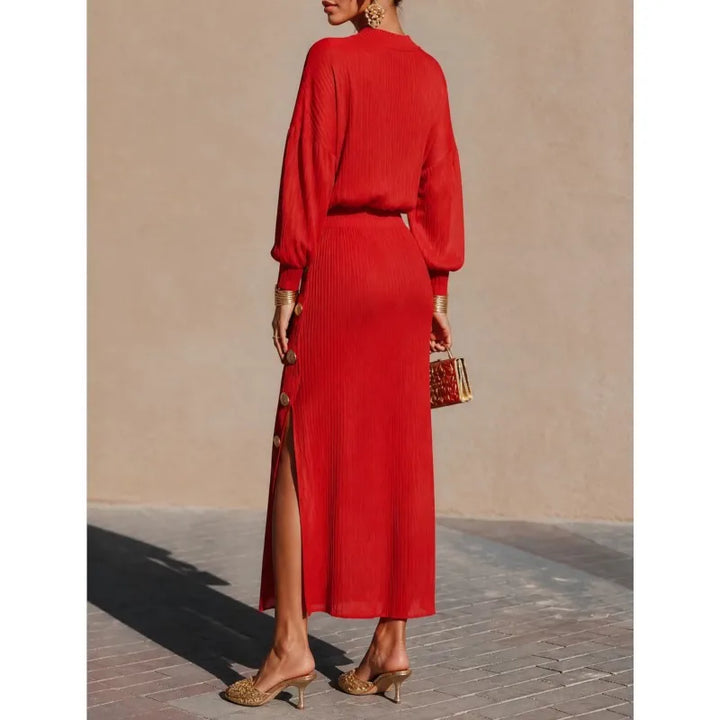 Genevra Balloon Sleeve Sweater Dress