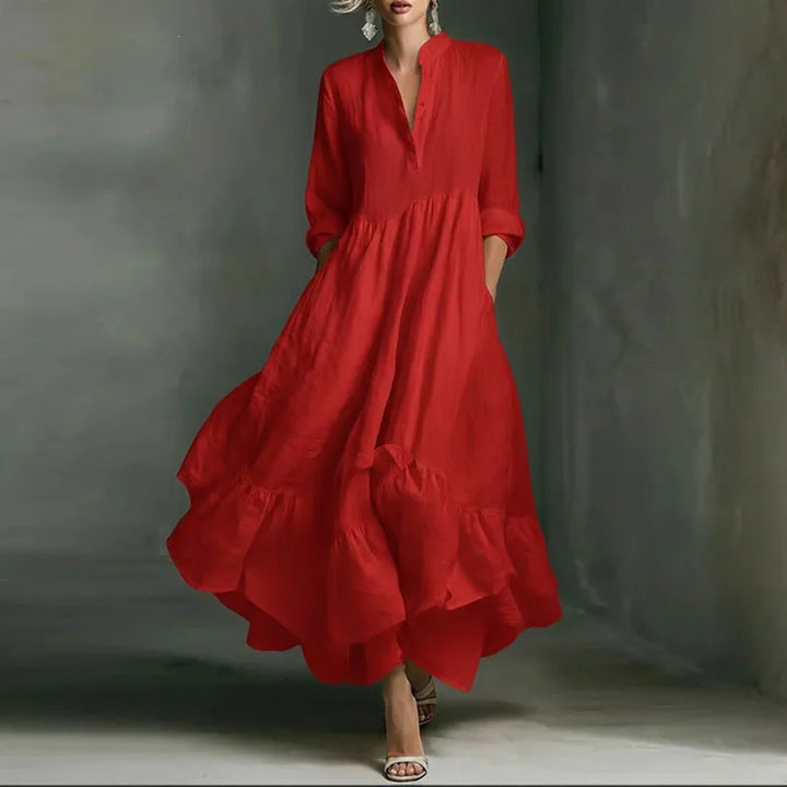 Henna Ruffle Hem Maxi Dress