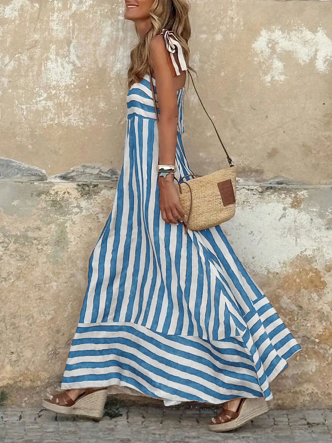 Wisteria Striped Boho Maxi Dress