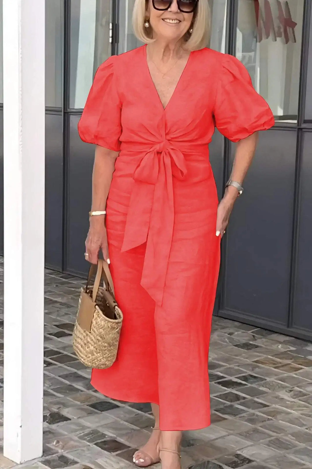 Sidonie Relaxed Tie Waist Midi Dress