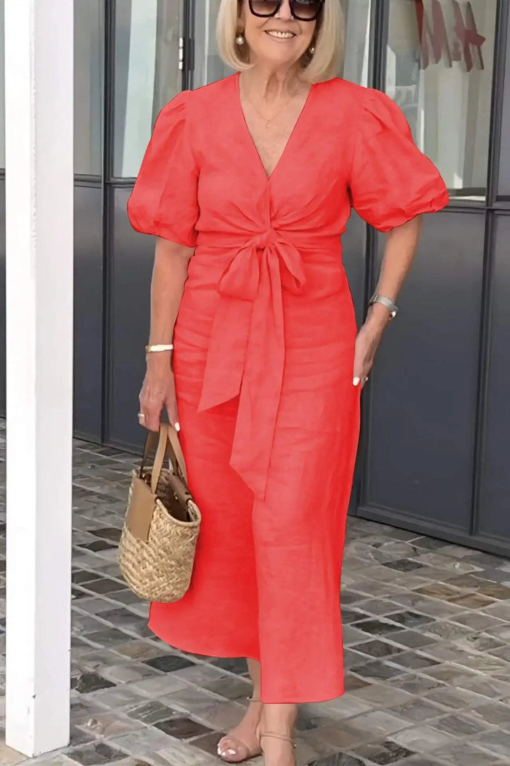 Sidonie Relaxed Tie Waist Midi Dress