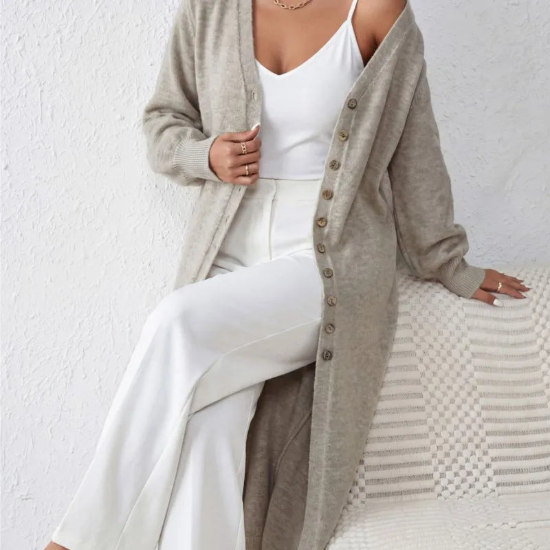 Tamsin Long Ribbed Cardigan