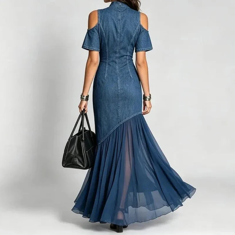 Hailey Cold Shoulder Denim Dress