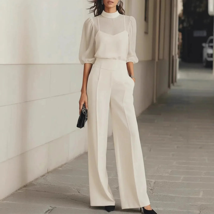 Elinae Elegant Patchwork Wide Leg Jumpsuit