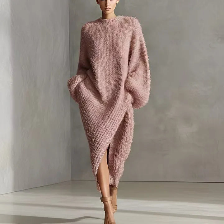 Winifred Asymmetrical Hem Sweater Dress