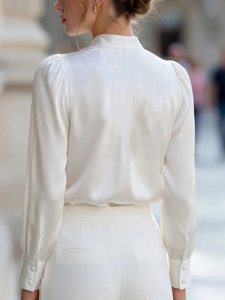 Teresa Lightweight Stand Collar Blouse