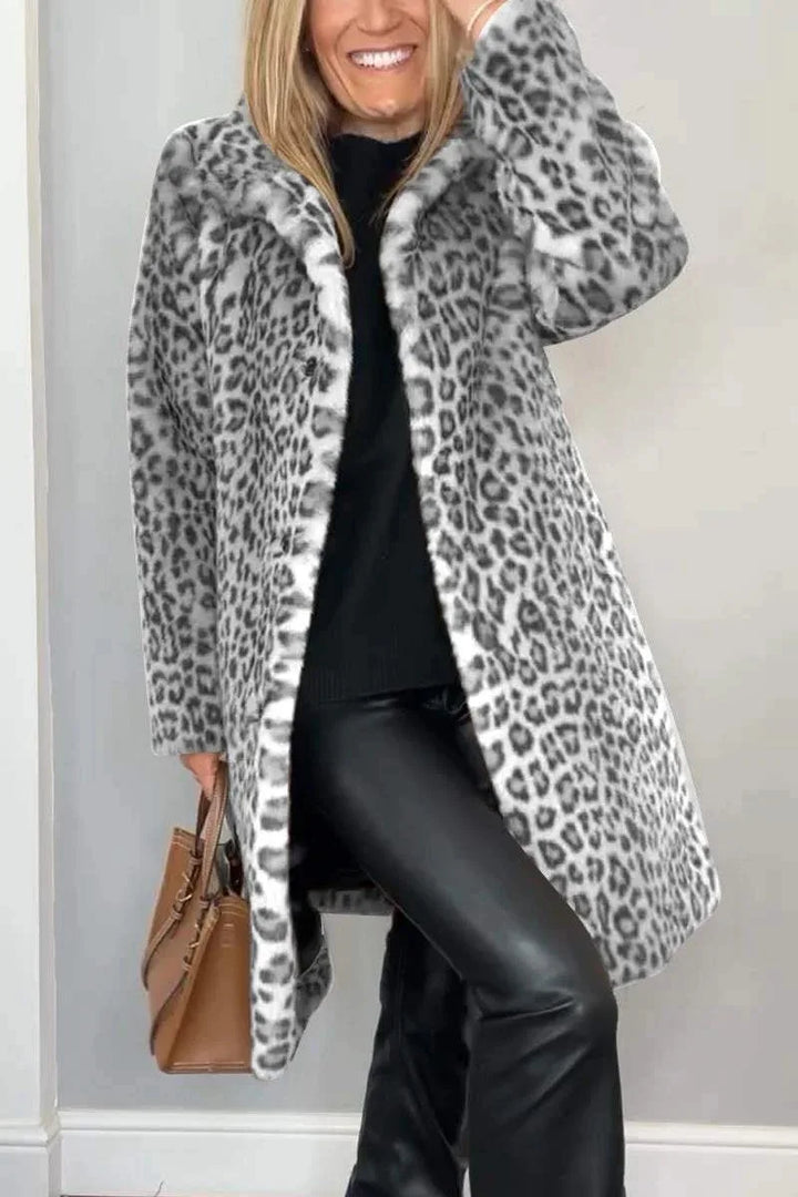 Talitha Turn Down Leopard Coat