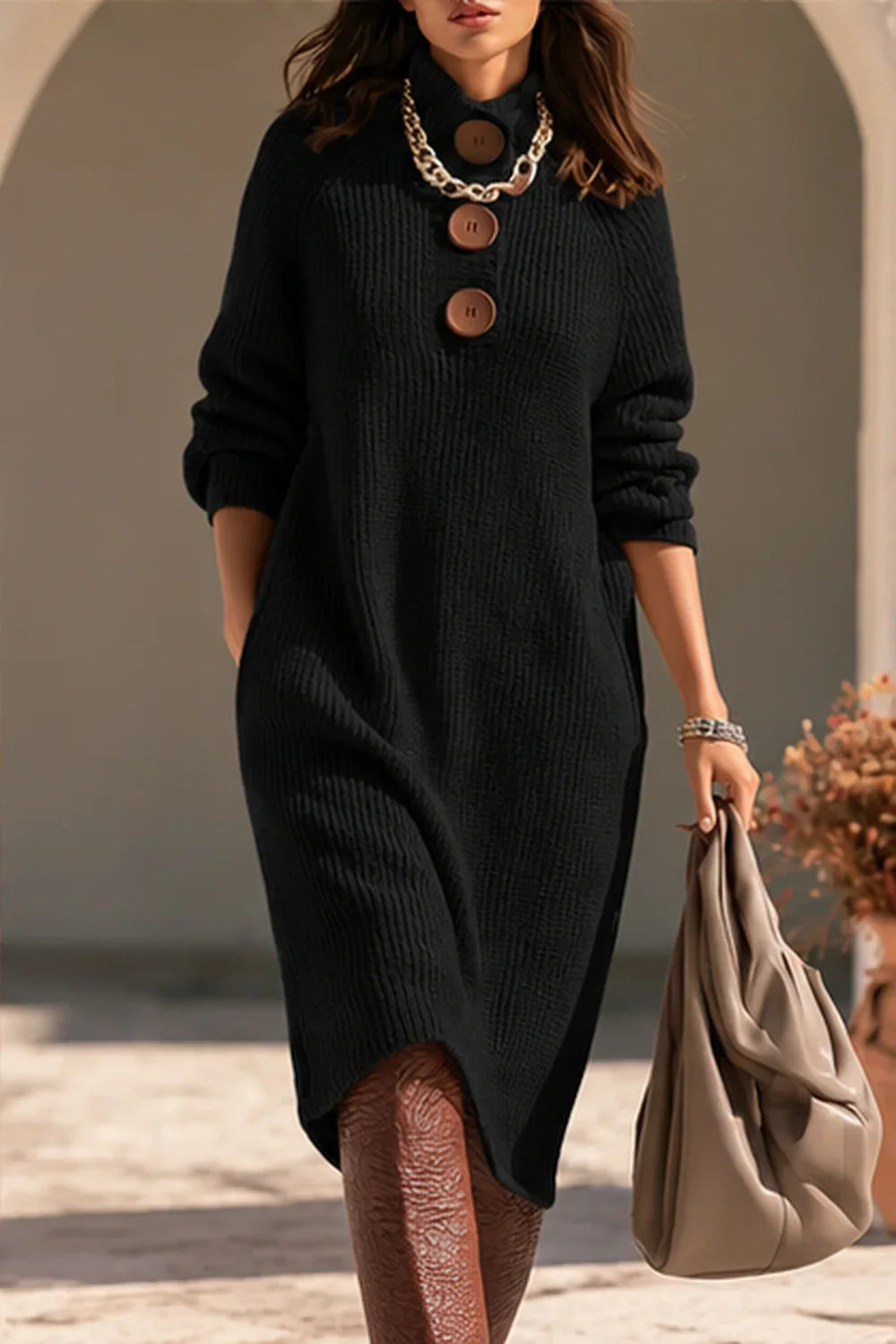 Palmira Ribbed Knit Sweater Dress