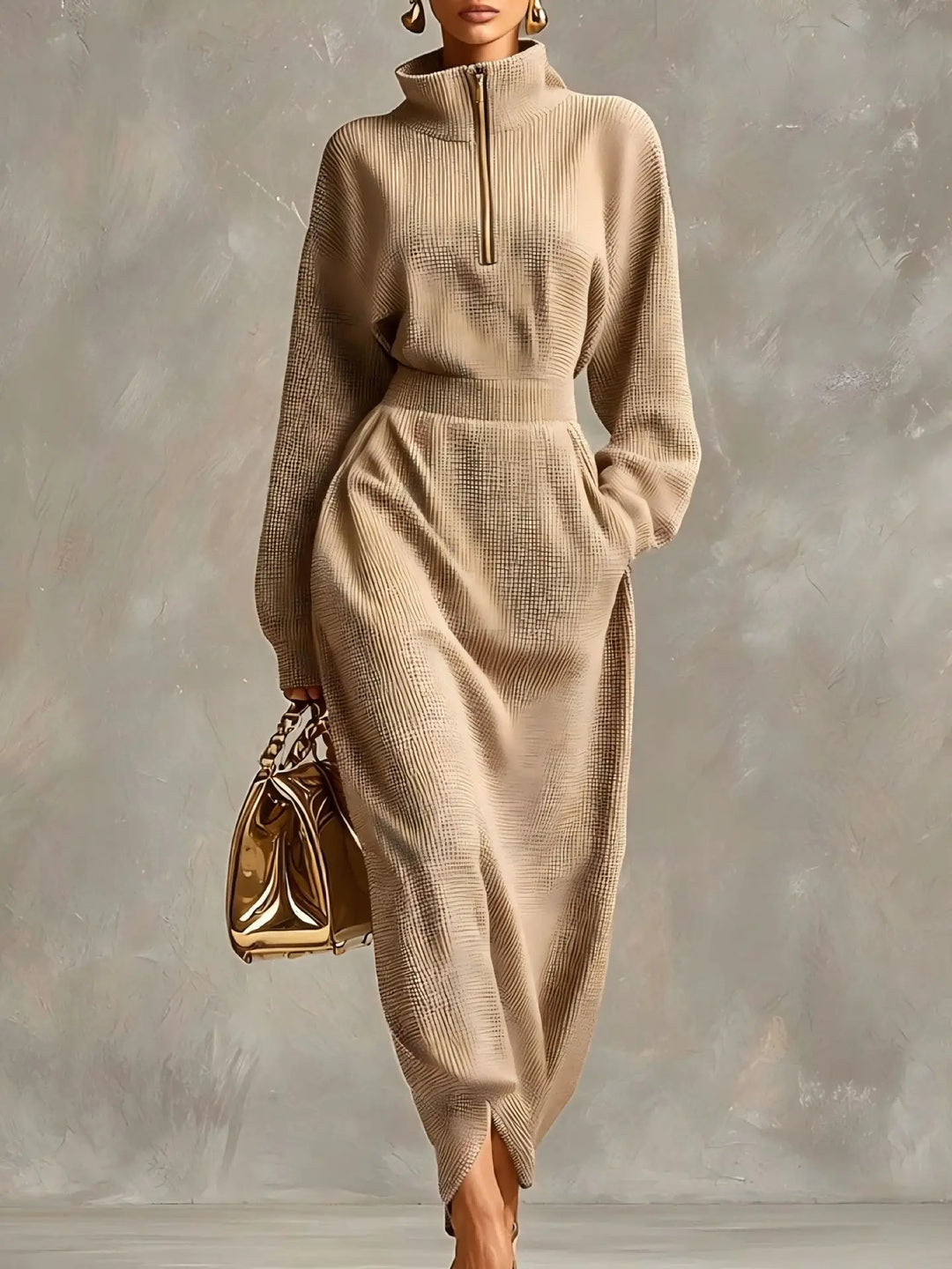 Romilly Elegant Zip Maxi Dress