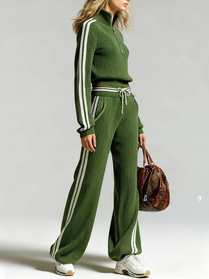 Amara Half Zip Ribbed Set