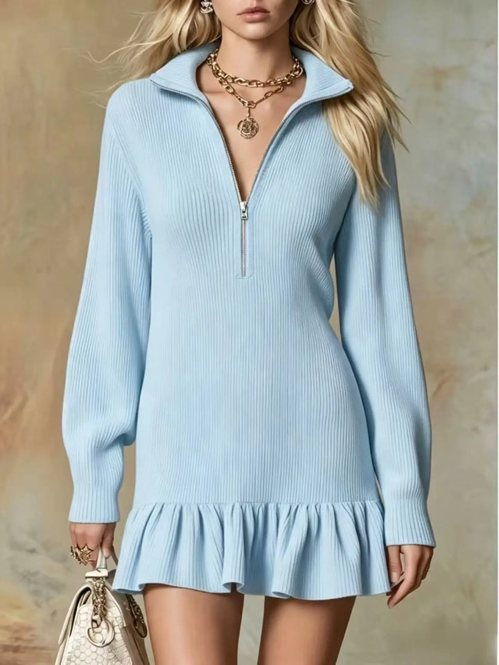 Julie Half Zip Knit Mini Dress