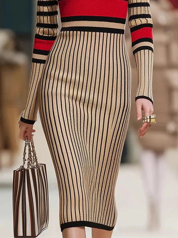 Selene Ribbed Knit Sweater Dress