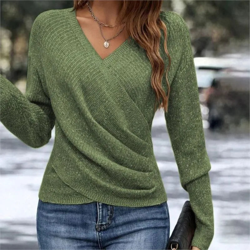 Rowena Crossover V-Neck Sweater
