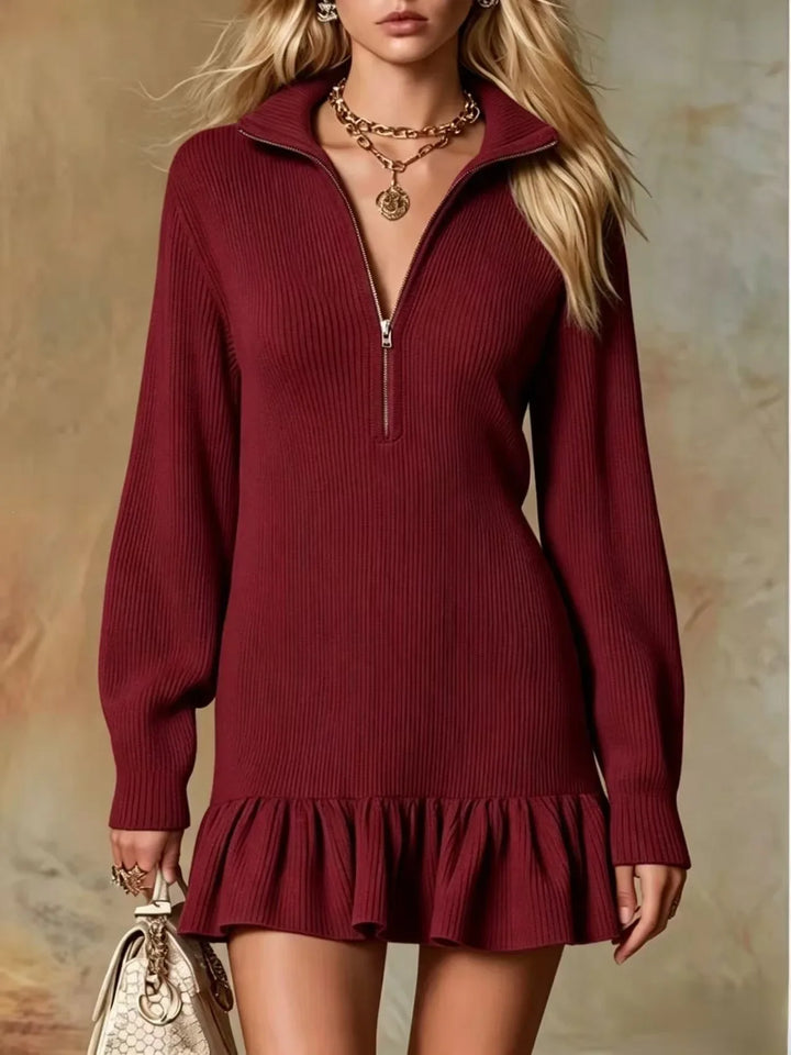 Julie Half Zip Knit Mini Dress