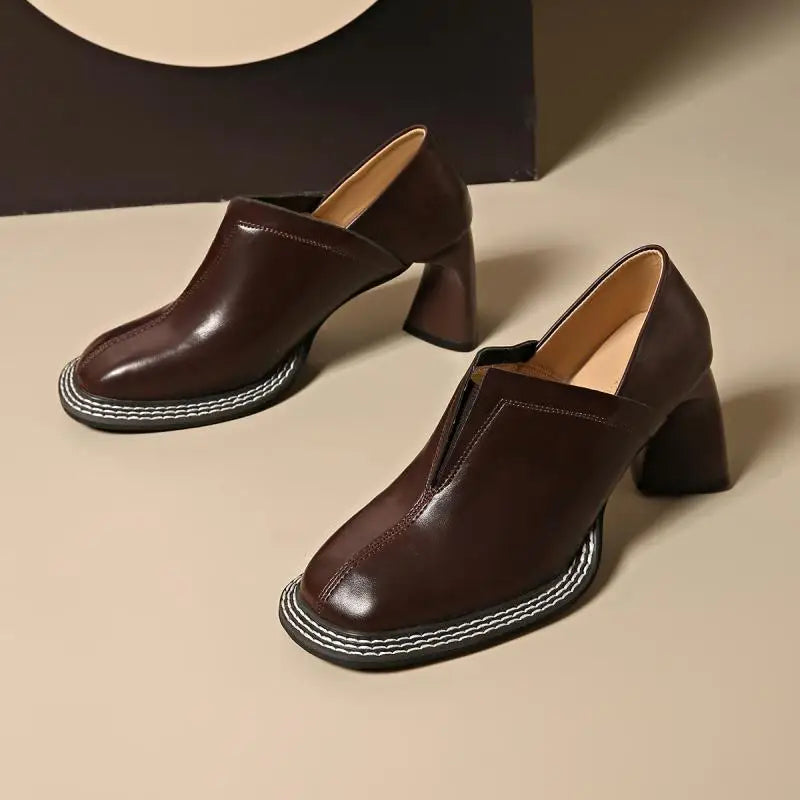 Marisol Contrast Stitch Loafers